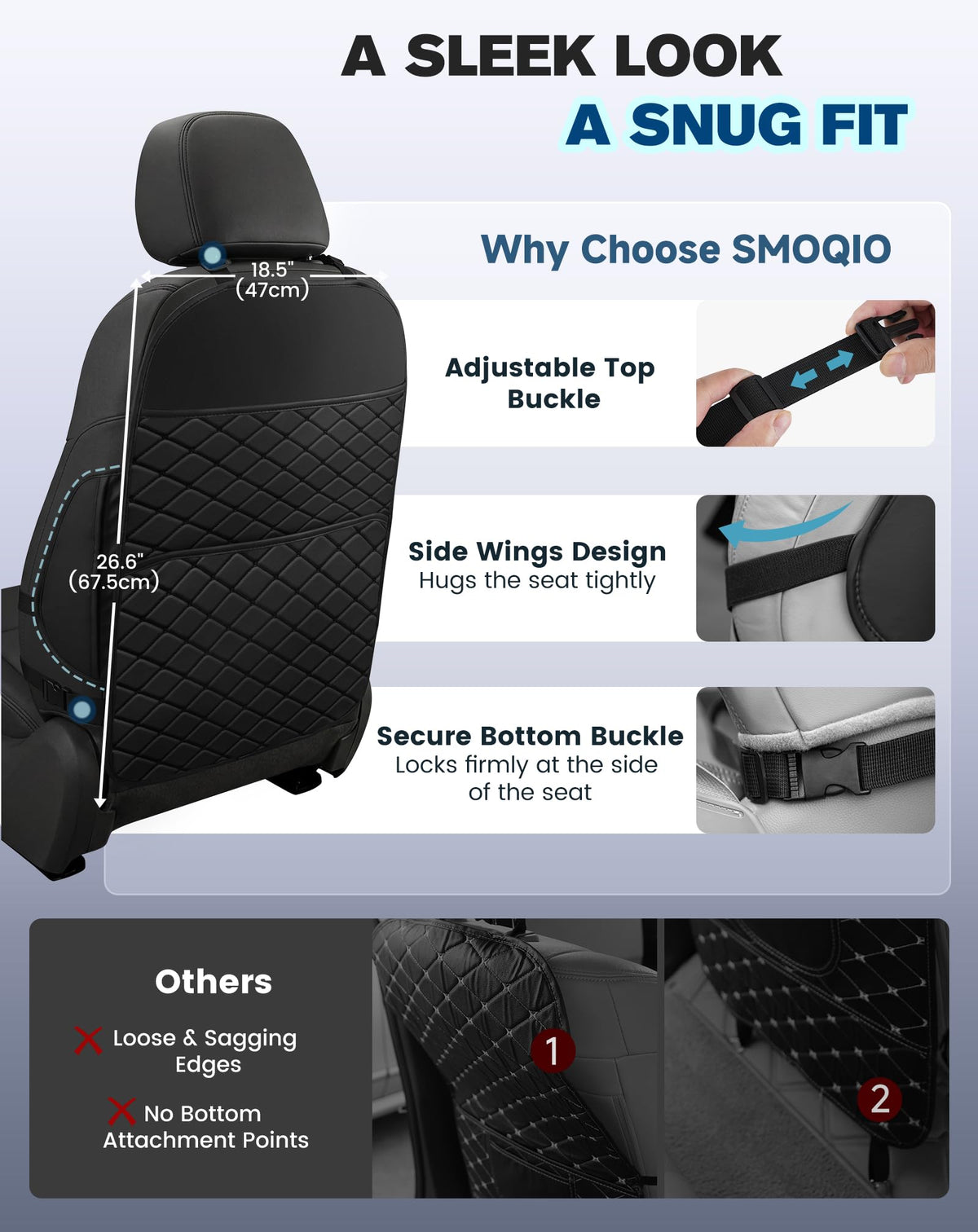 Car Seat Back Protectors Black F74939