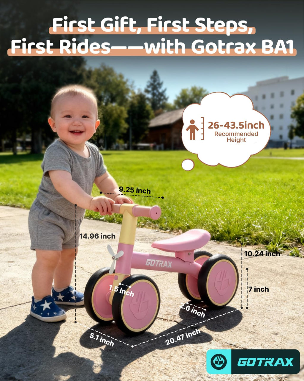 Baby Balance Bike 7" Silent Wheels Y65647