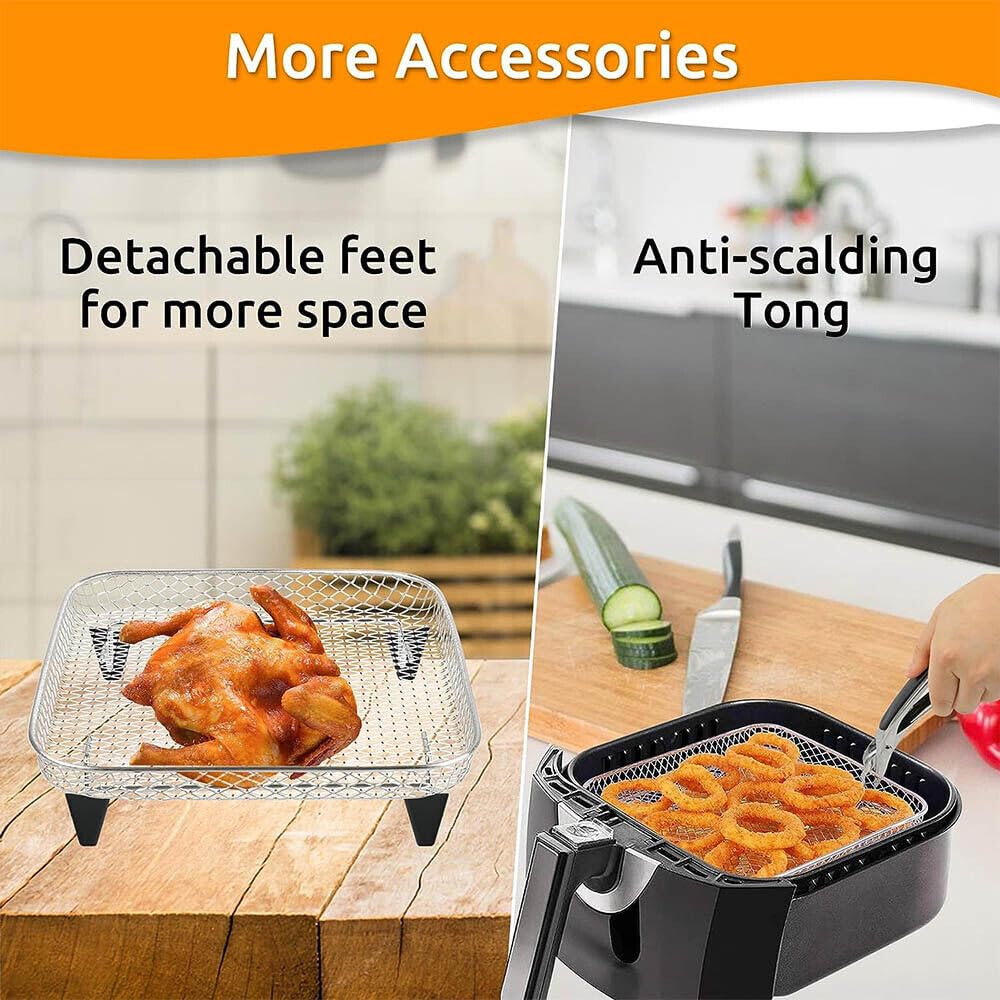 7 Inch Stackable Stainless Steel Air Fryer Rack, 3 Pcs P8733