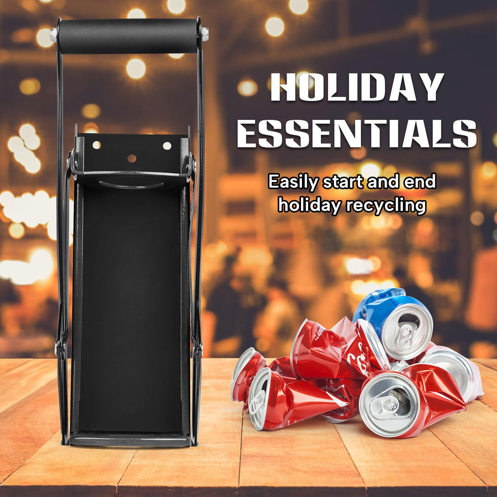 16 oz Black Wall-Mounted Aluminum Can Crusher S552