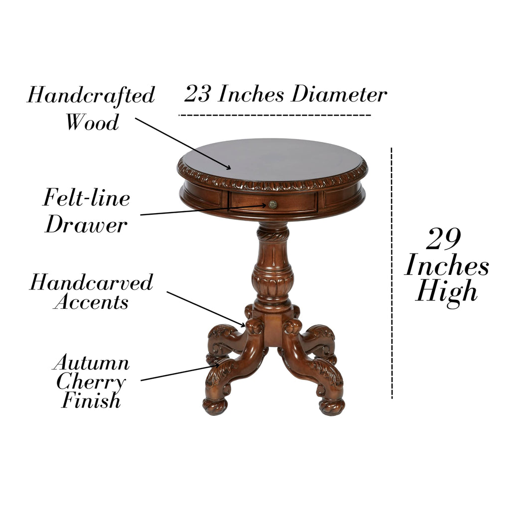 Autumn Cherry Pedestal End Table K20492