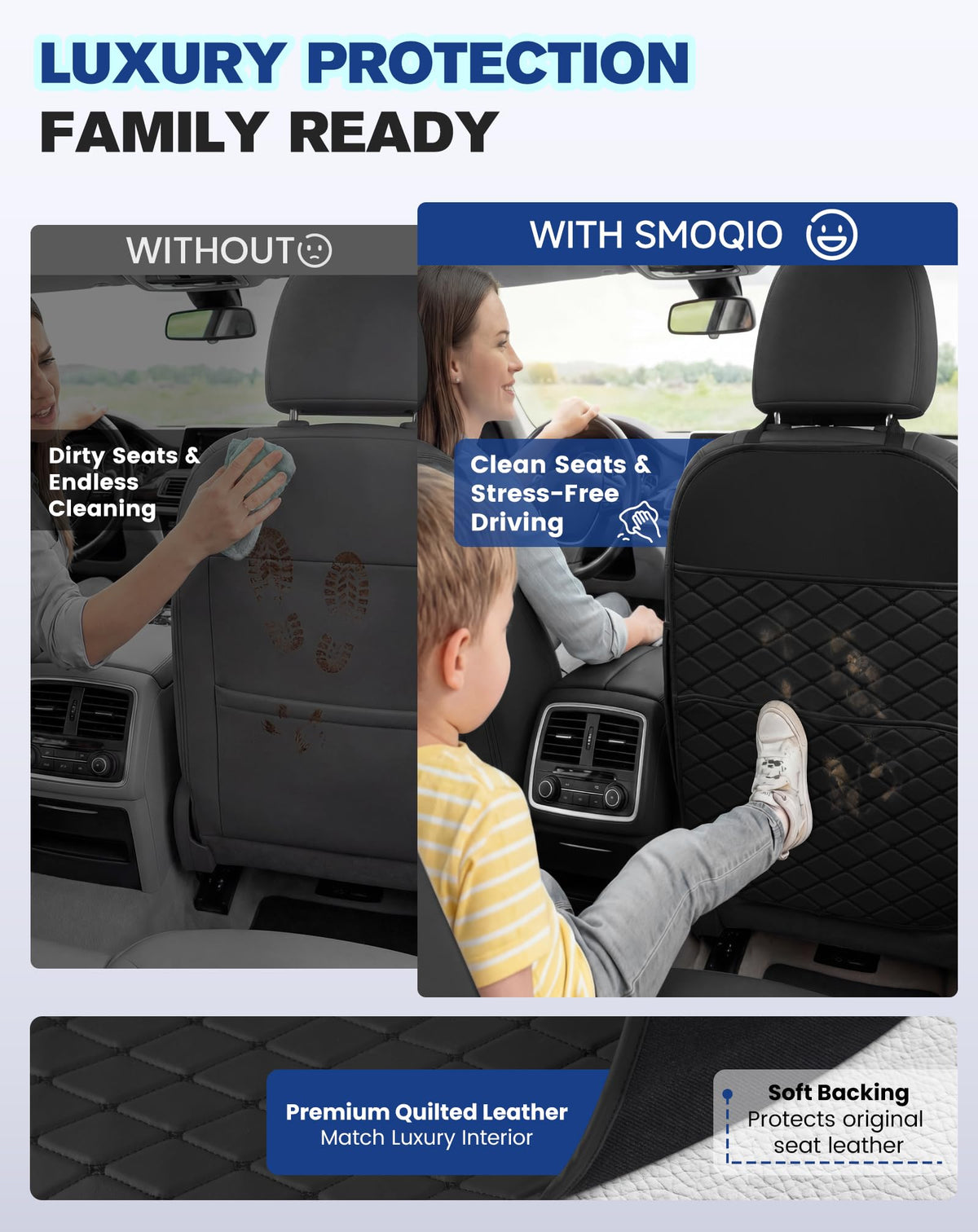 Car Seat Back Protectors Black F74939