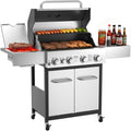 4 Burner Gas Grill with Infrared Side Burner M1007