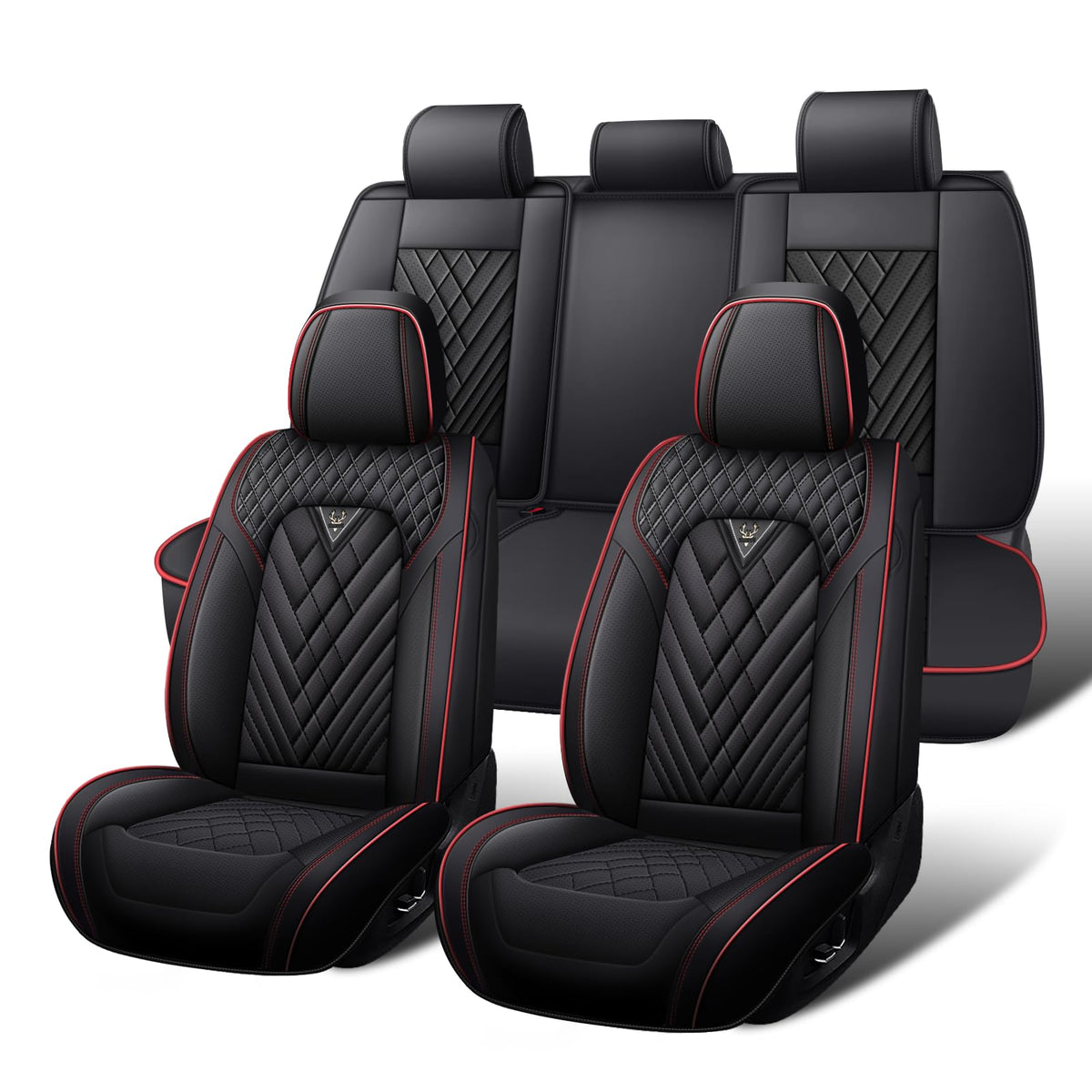 Waterproof Nappa Leather Full Set Car Seat Covers X7842