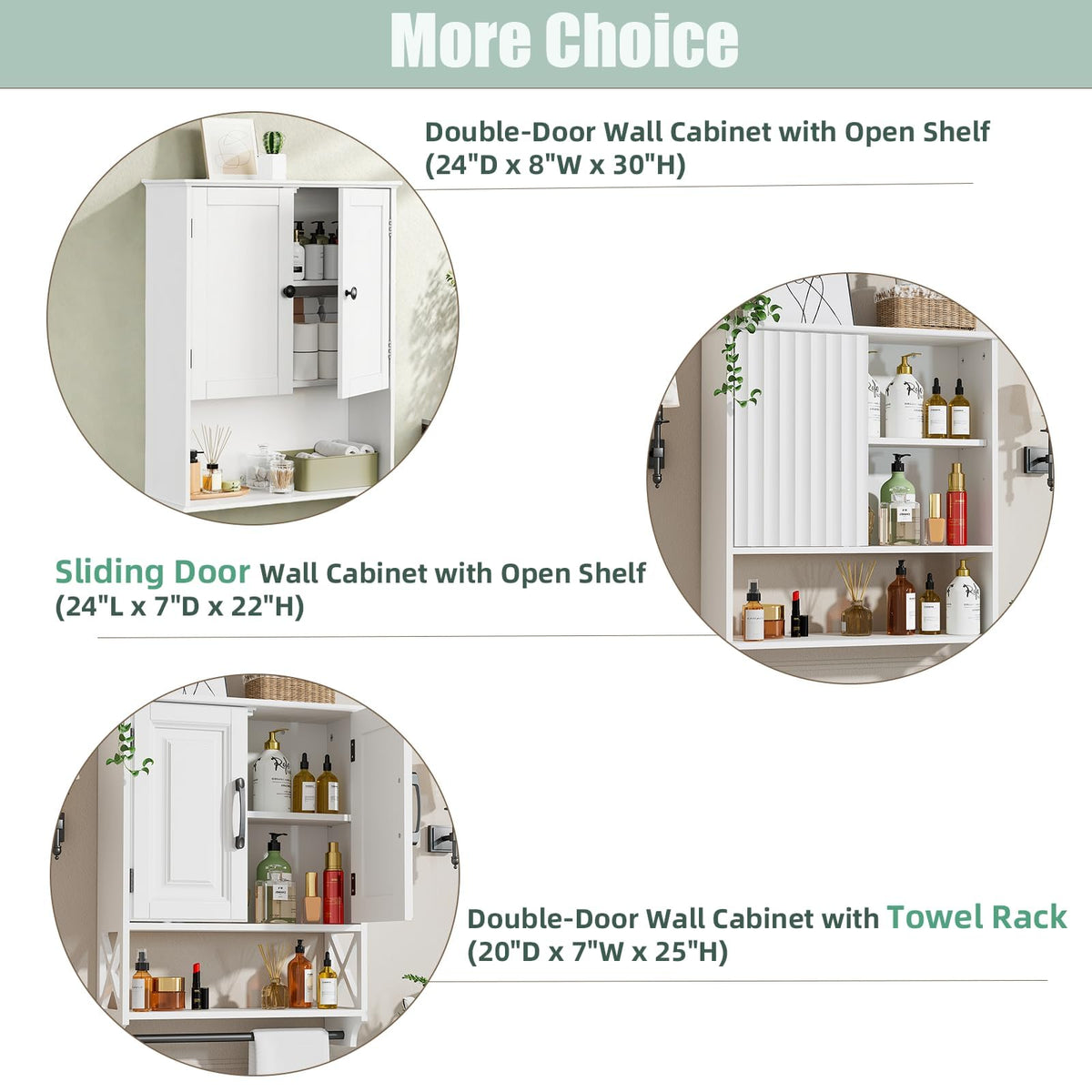 30" x 24" White Wooden Bathroom Wall Cabinet D745