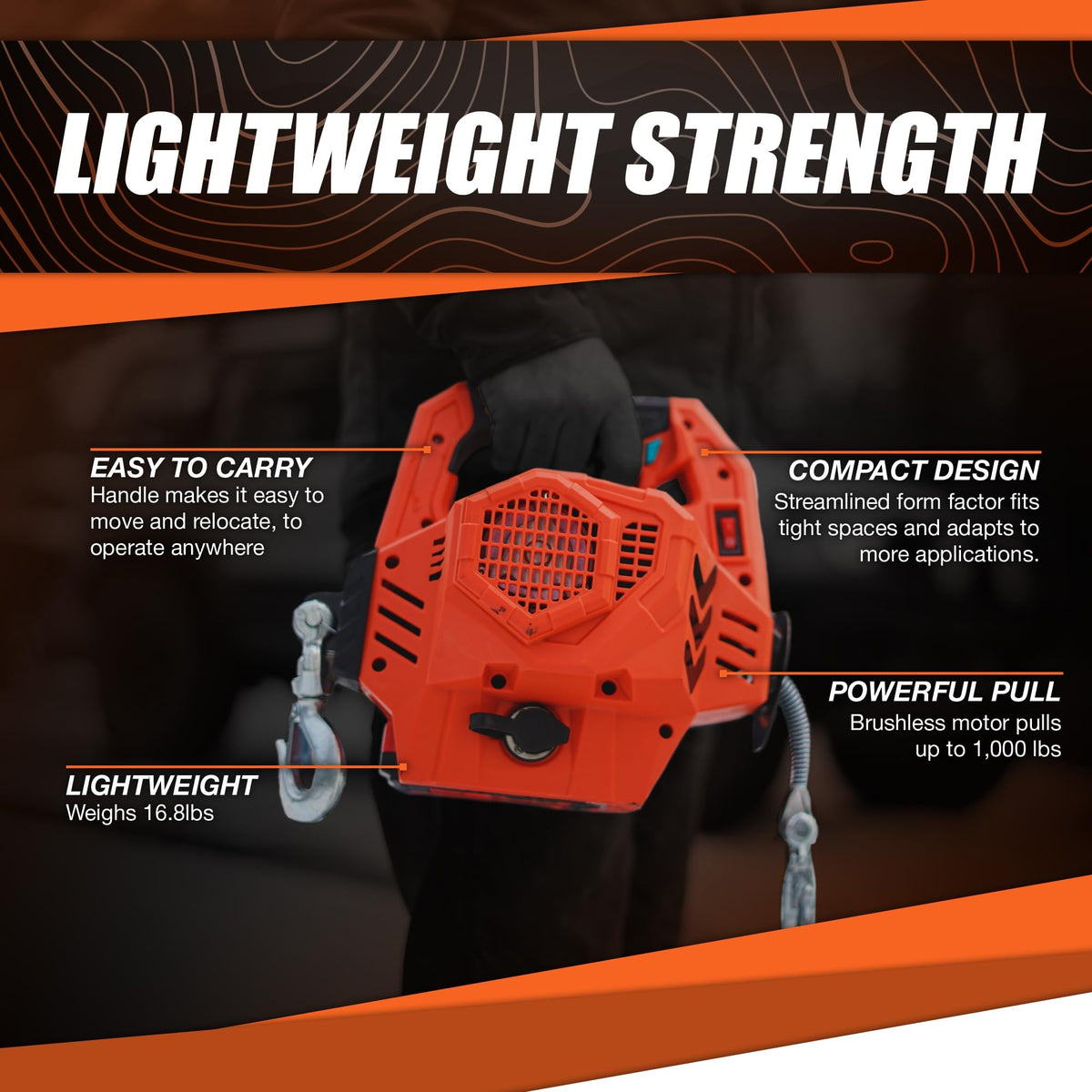 Portable Electric Winch with Synthetic Rope N964338