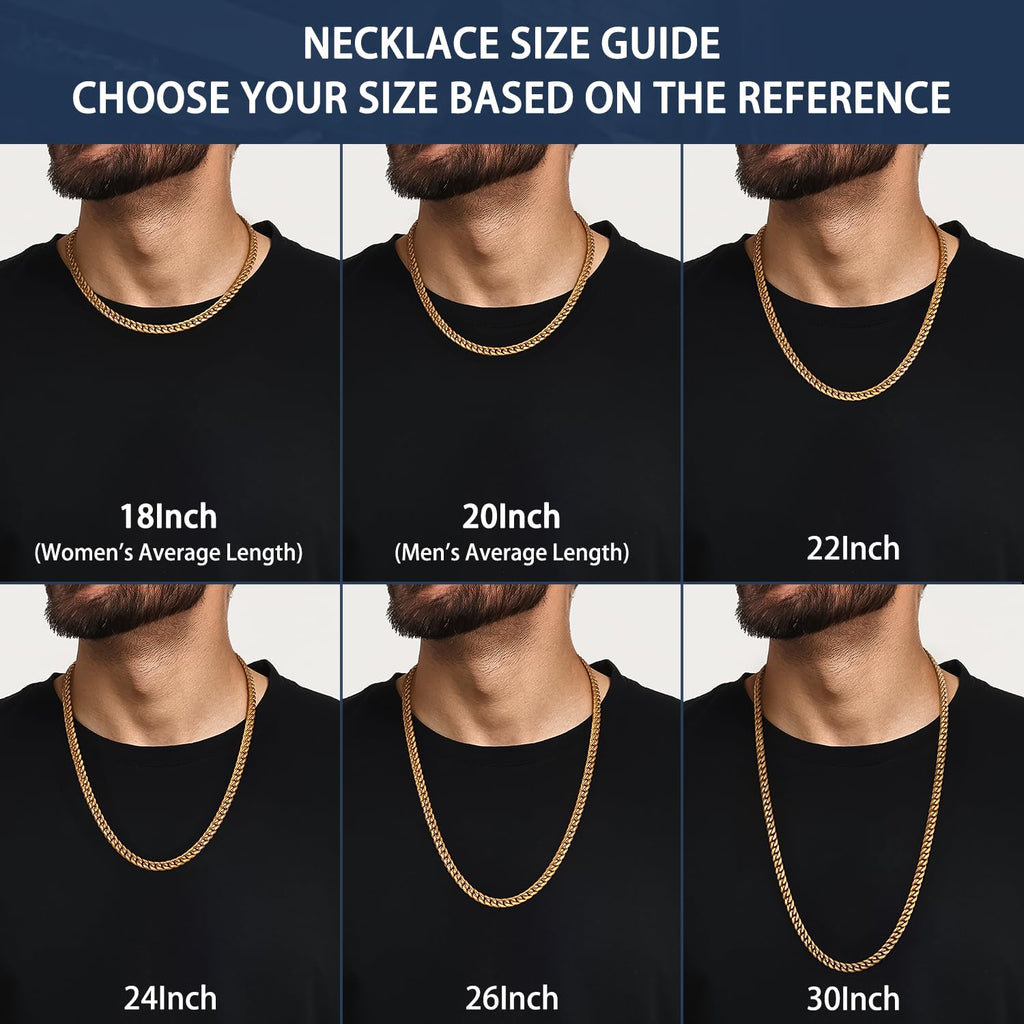 Cuban Link Chain 4mm 6mm 10mm 18K Gold Plated 316L Stainless Steel Necklace X404931