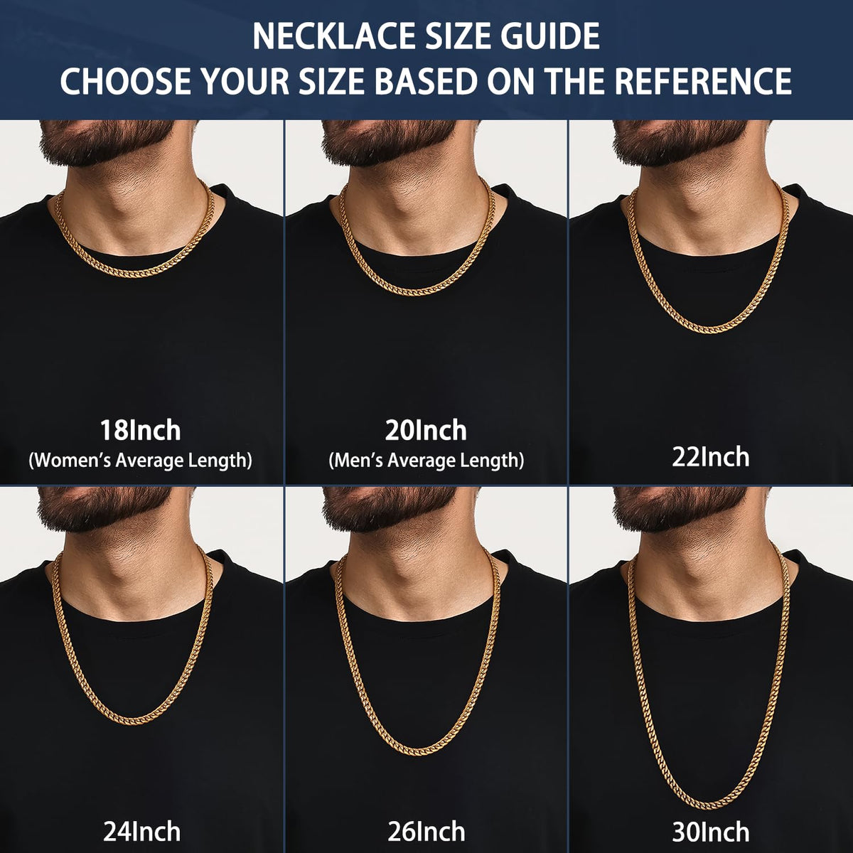 Cuban Link Chain 4mm 6mm 10mm 18K Gold Plated 316L Stainless Steel Necklace X404931
