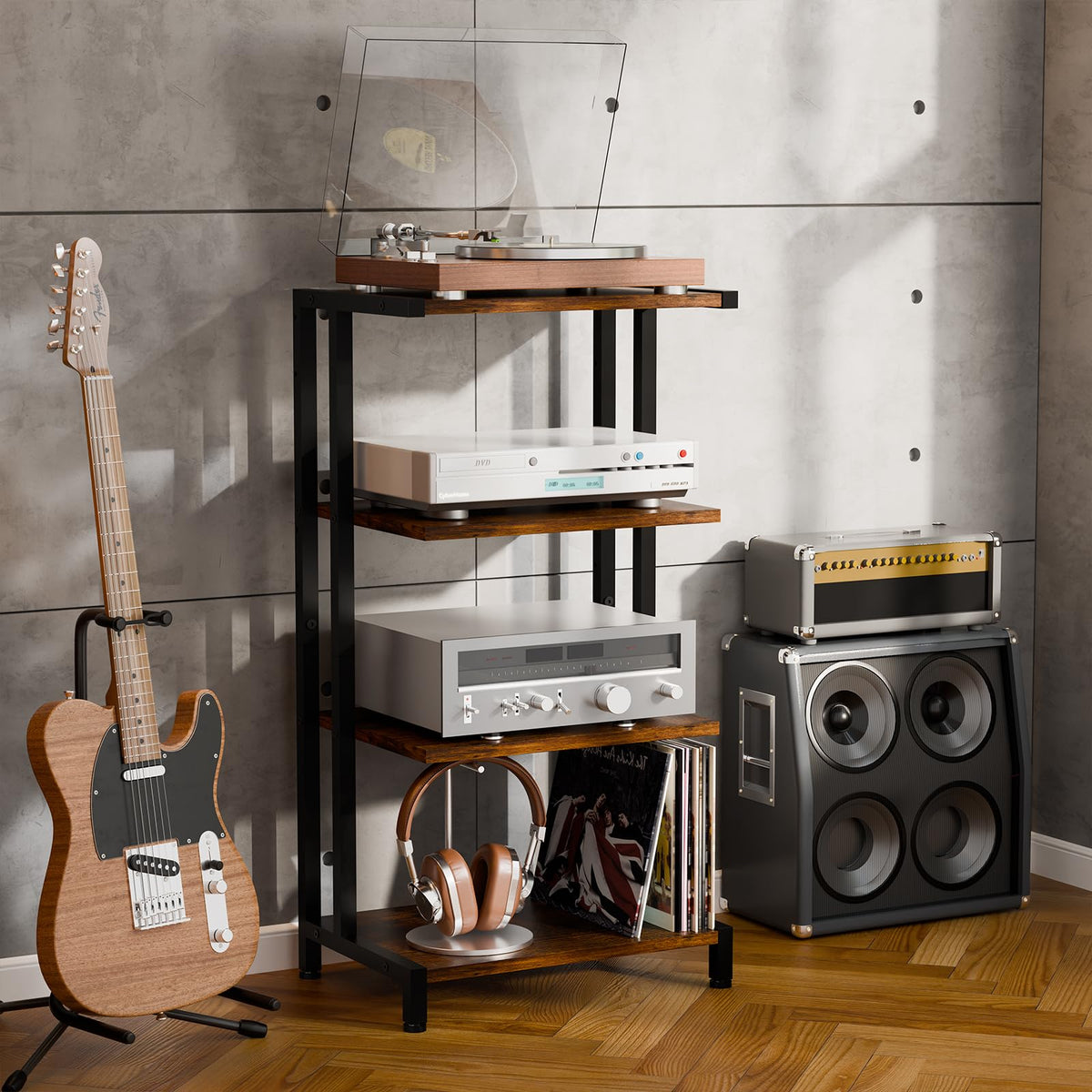4-Tier Wooden AV Media Stand D217489