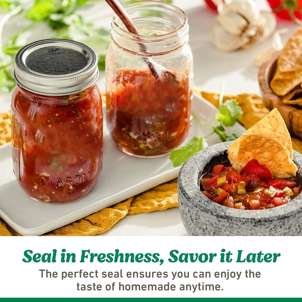 16oz Regular Mouth Glass Canning Jars With Lids, 12 Count F82525