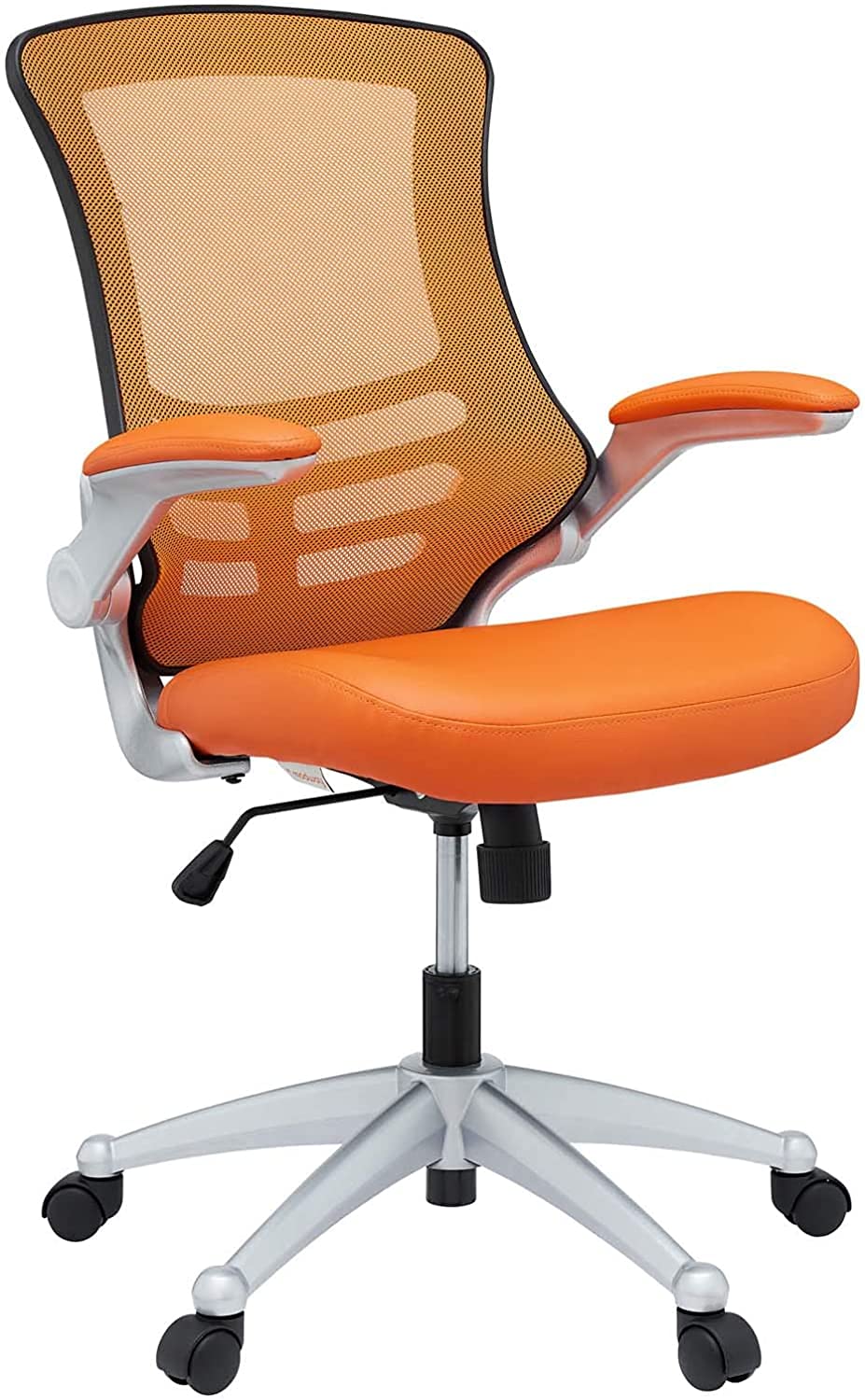 Orange Mesh Back Vinyl Seat Office Chair U328750