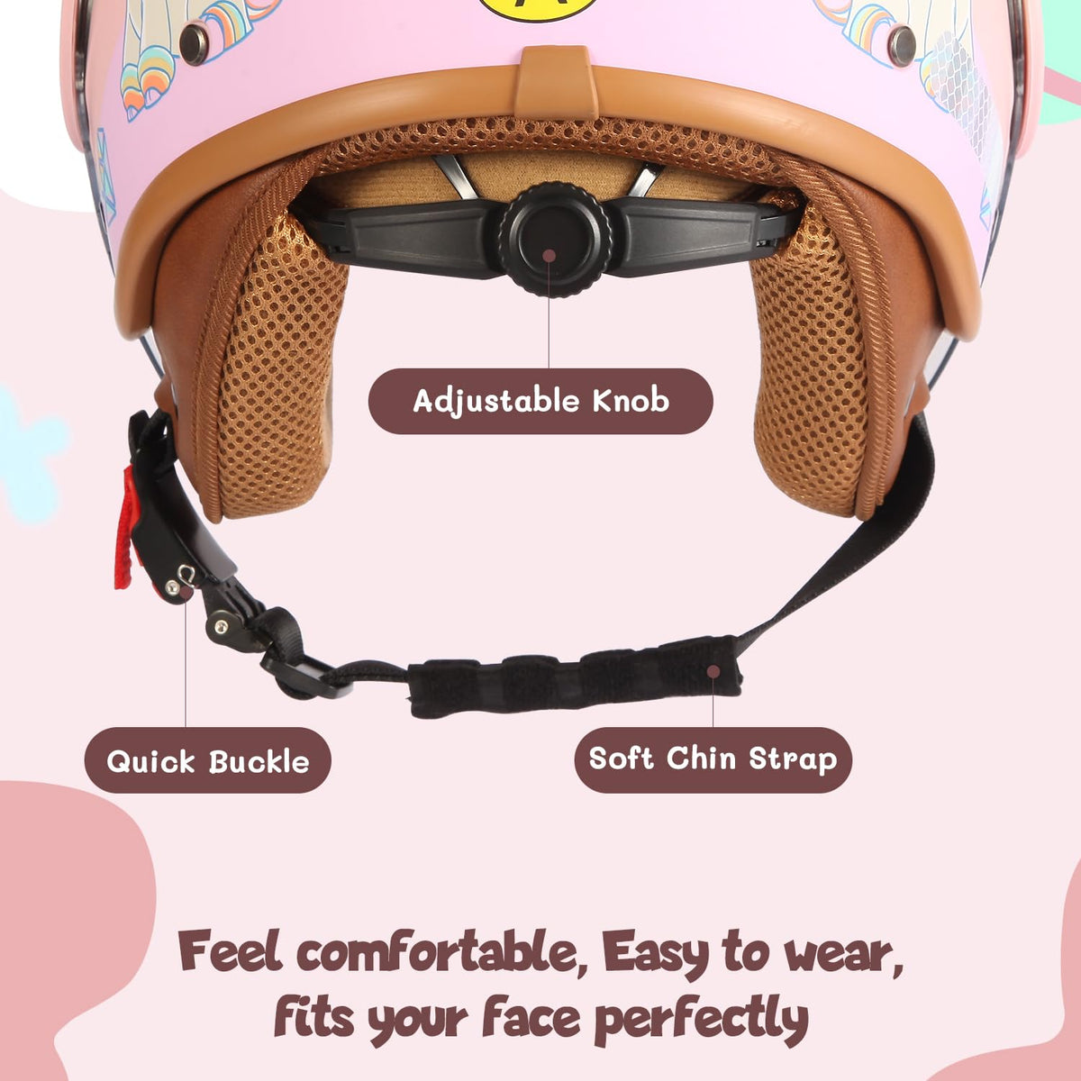 Kids 3/4 Open Face Motorcycle Helmet Y40120