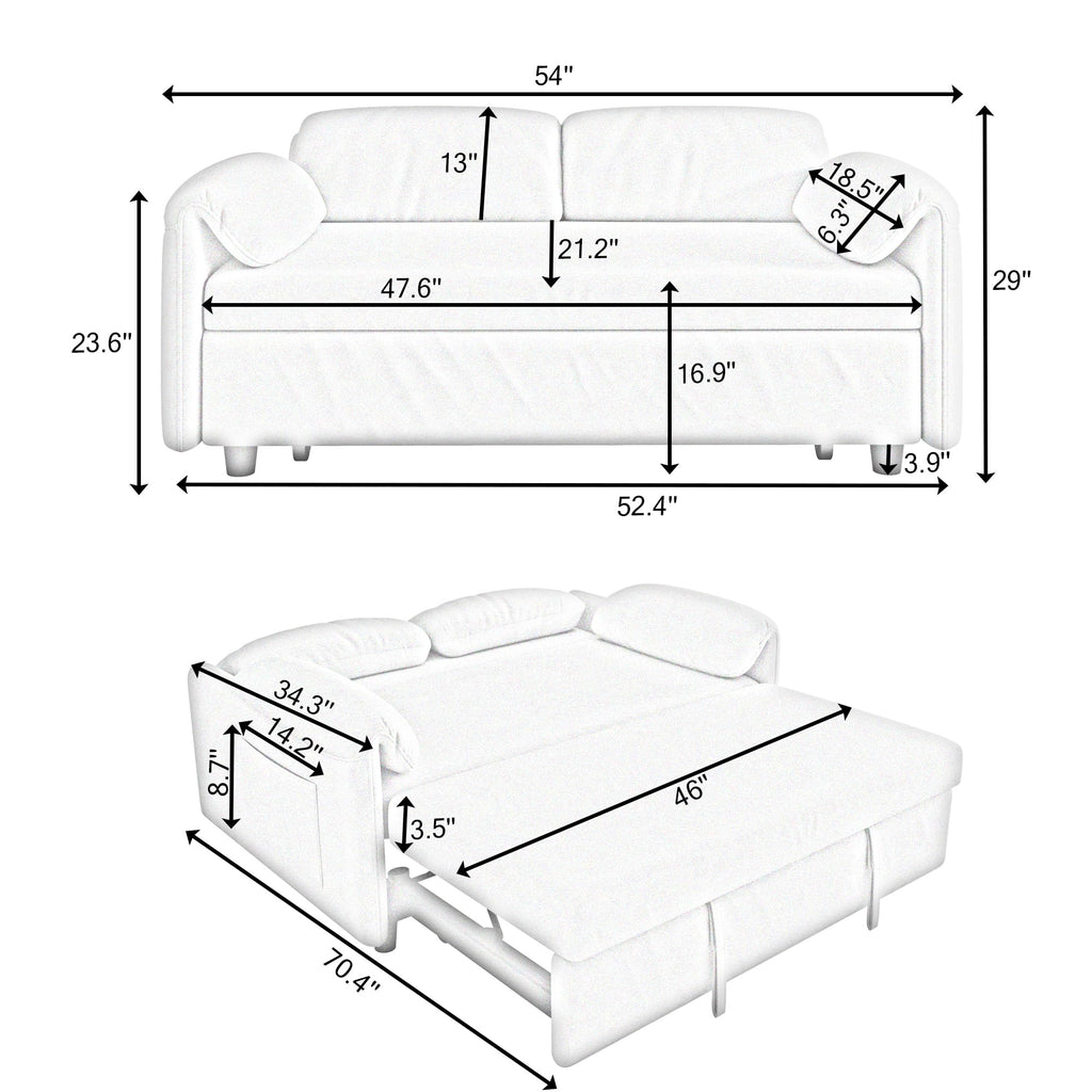 Pink Velvet 3 in 1 Convertible Sofa Bed N88507