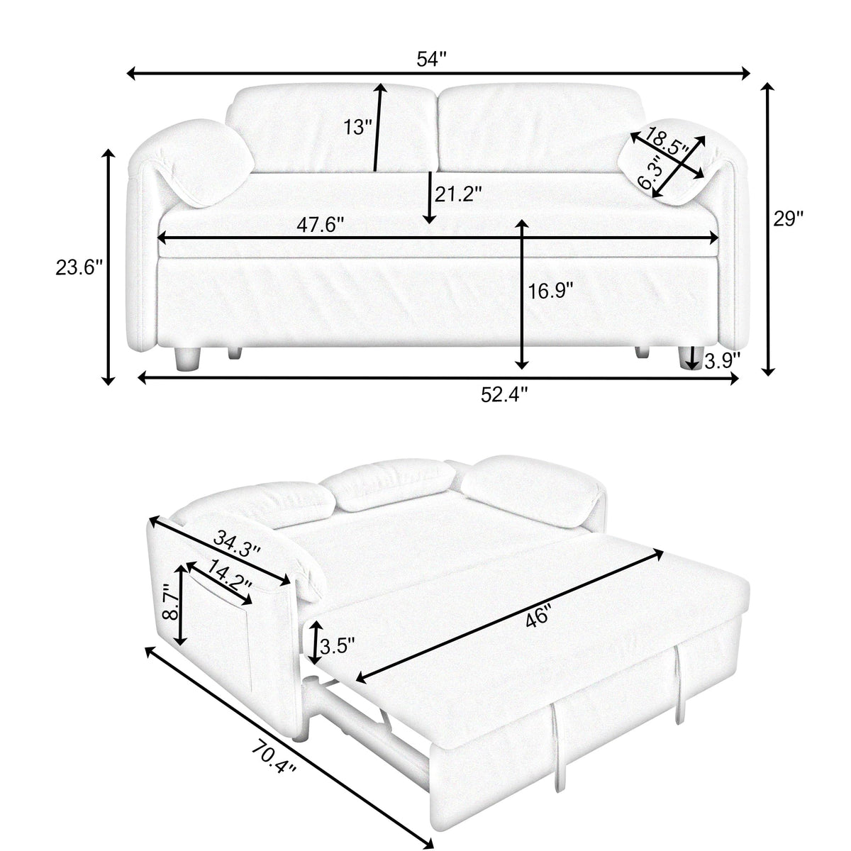 Pink Velvet 3 in 1 Convertible Sofa Bed N88507