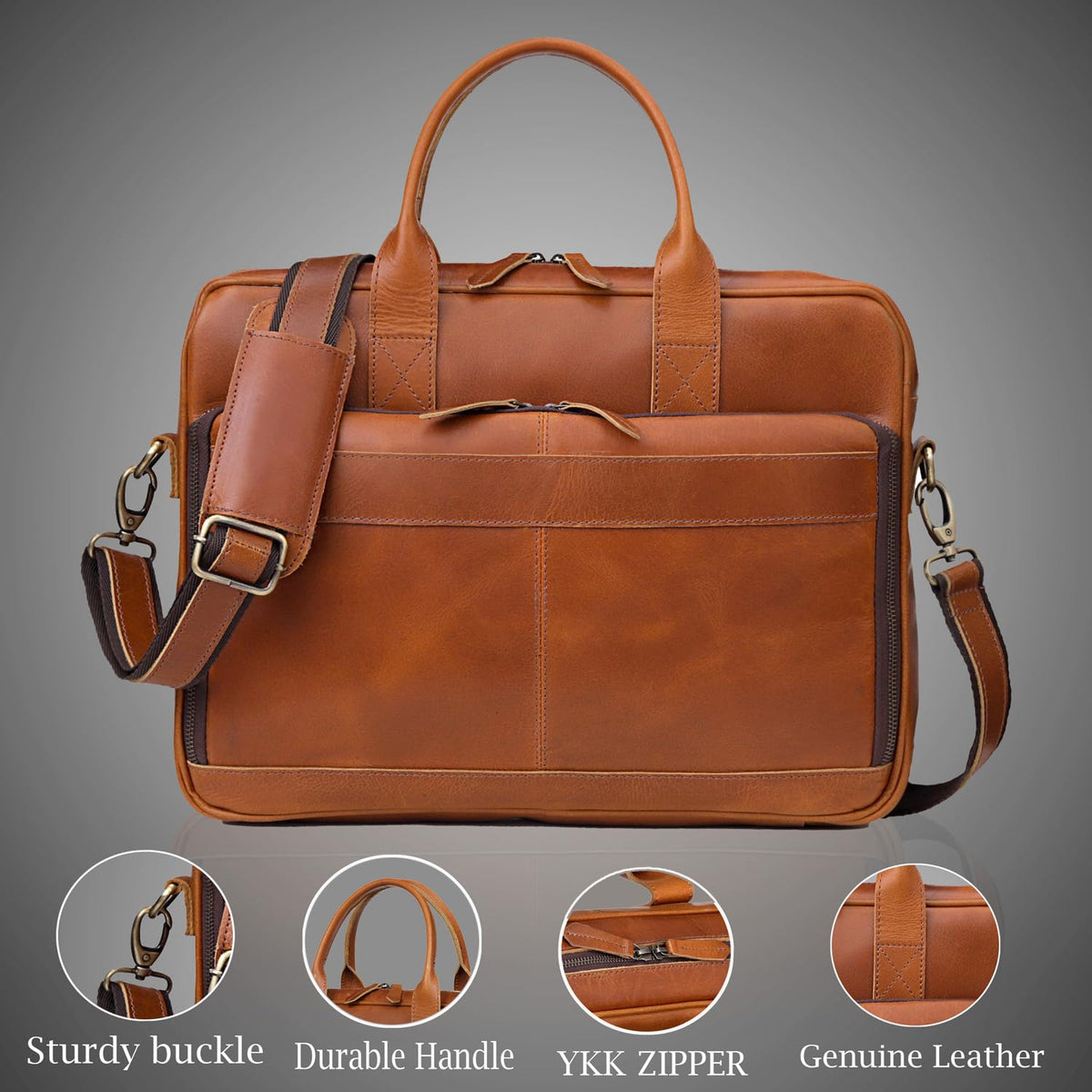 Leather Briefcase Bag P733