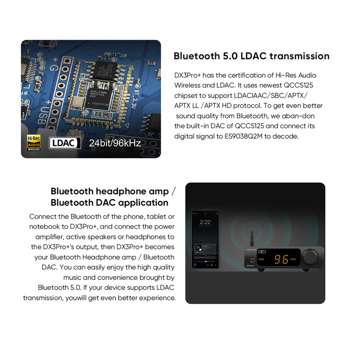 Black Headphone Amplifier DAC Amp Preamp N894