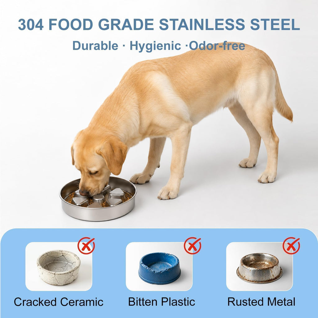 304 Stainless Steel Slow Feeder Dog Bowl S8450
