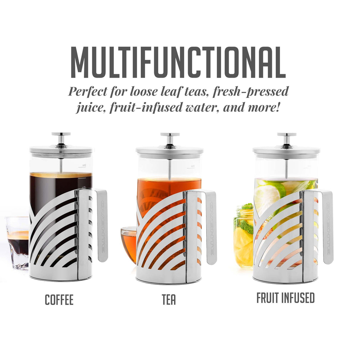 French Press Coffee Maker 34oz with 4 Filters I79949