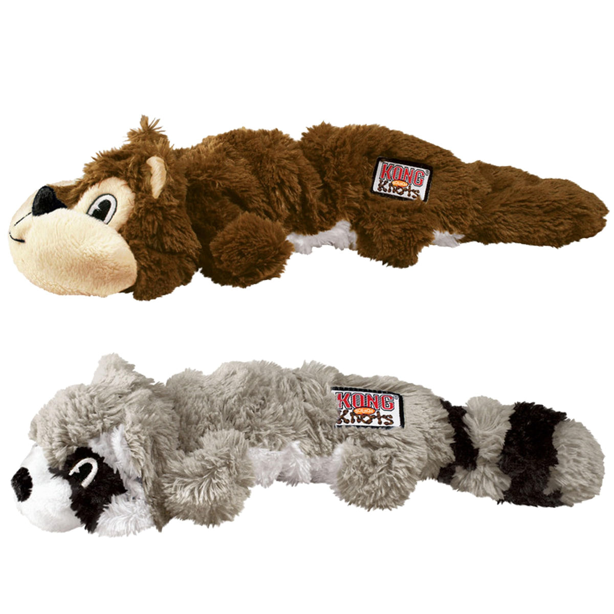 2 Pack Stuffing-Free Plush Dog Toy with Knotted Ropes & Squeaker F855