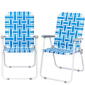 Set of 2 Blue Webbed Folding Patio Chair N326691