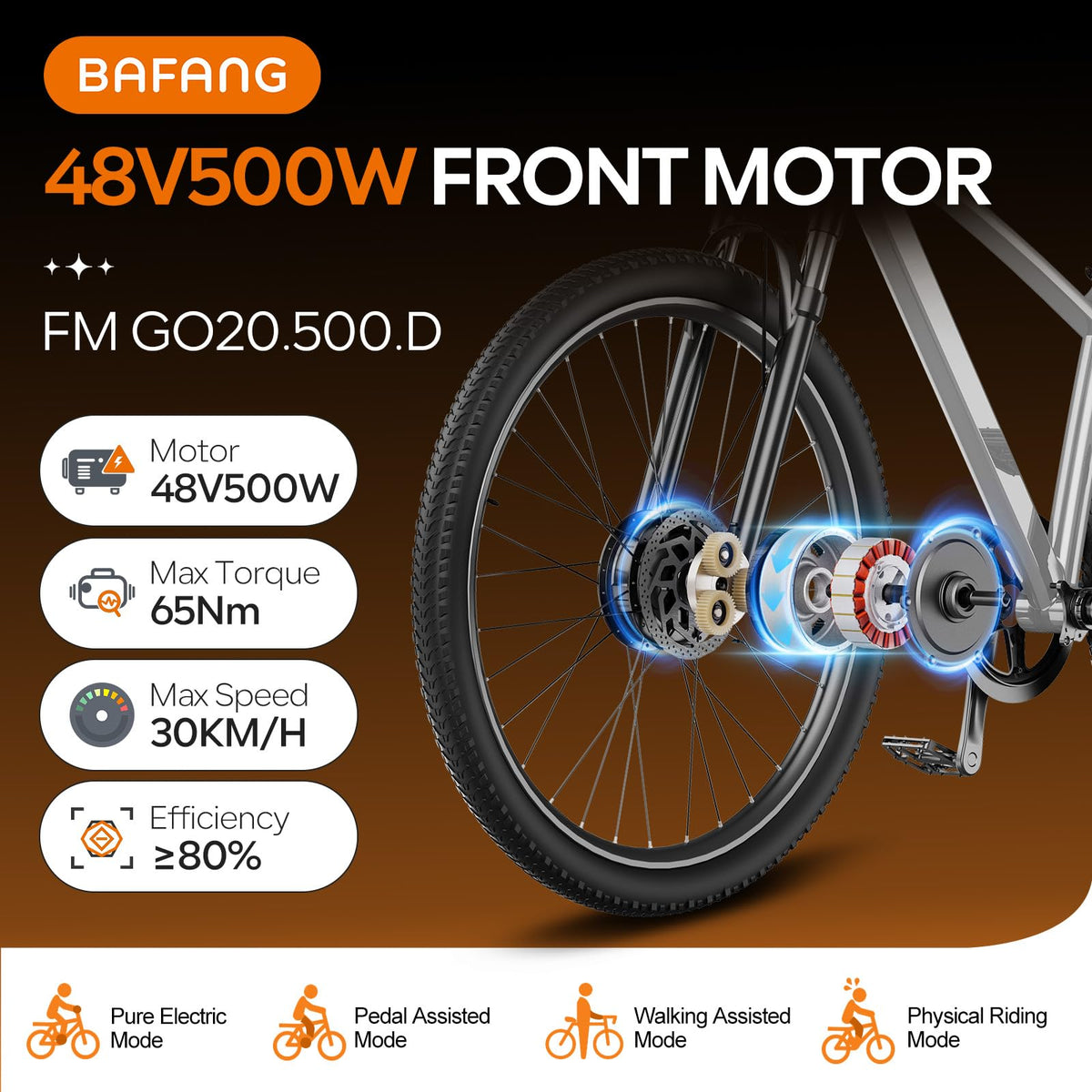 48V 500W Front Hub Motor Conversion Kit Z289