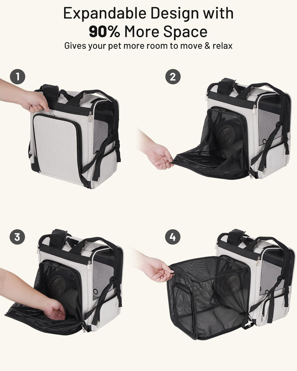 Cat Backpack Carrier with Cooling Fan & Heating Pad A512013