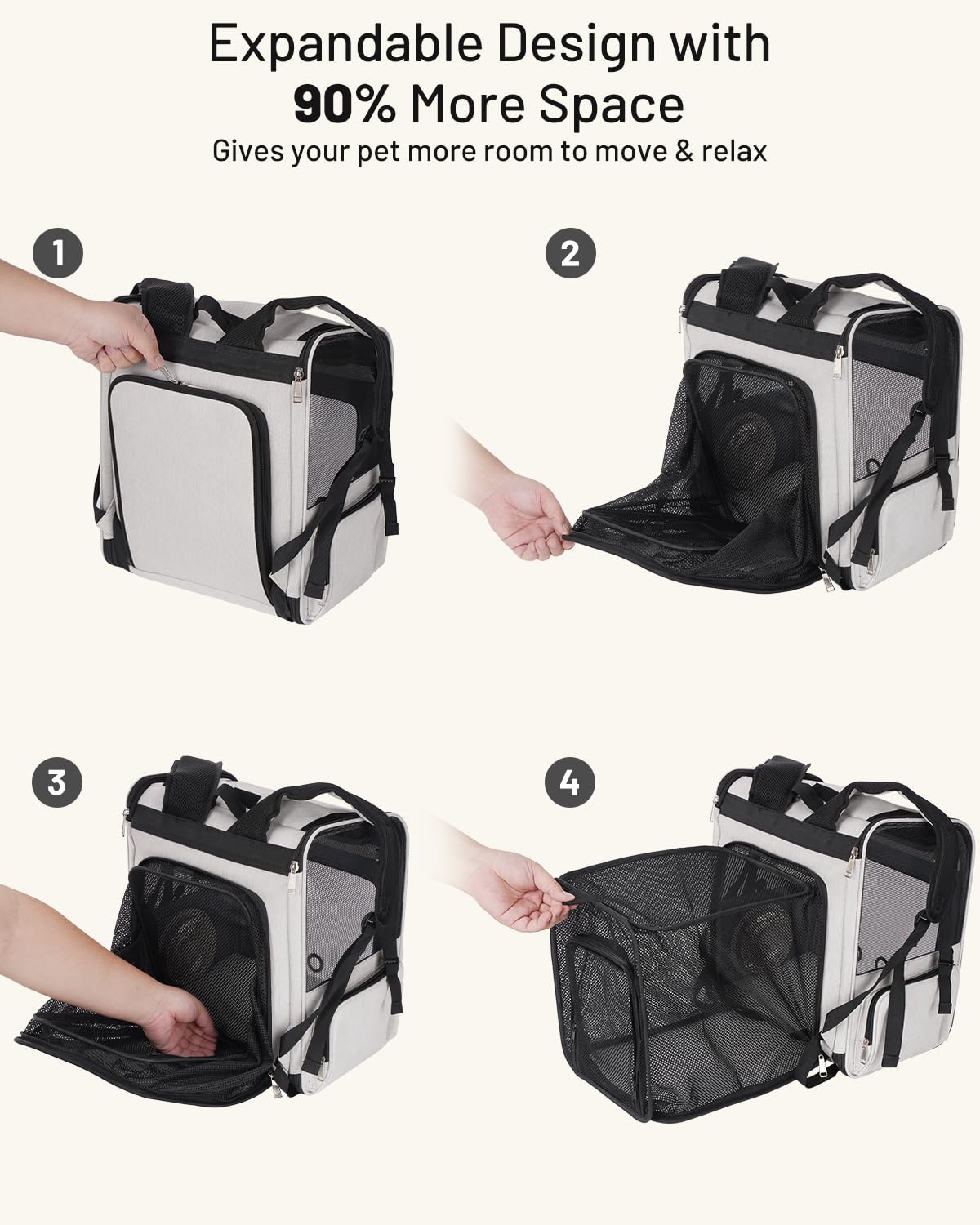 Cat Backpack Carrier with Cooling Fan & Heating Pad A512013