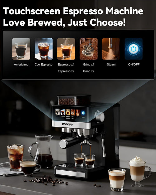 20Bar Compact Espresso Machine with Grinder and Steam Milk Frother N936042