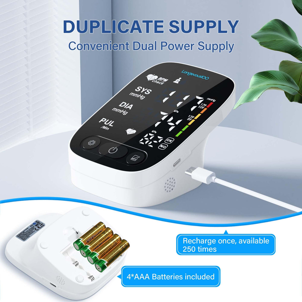 Automatic Upper Arm Blood Pressure Monitor with Large Cuff X7450