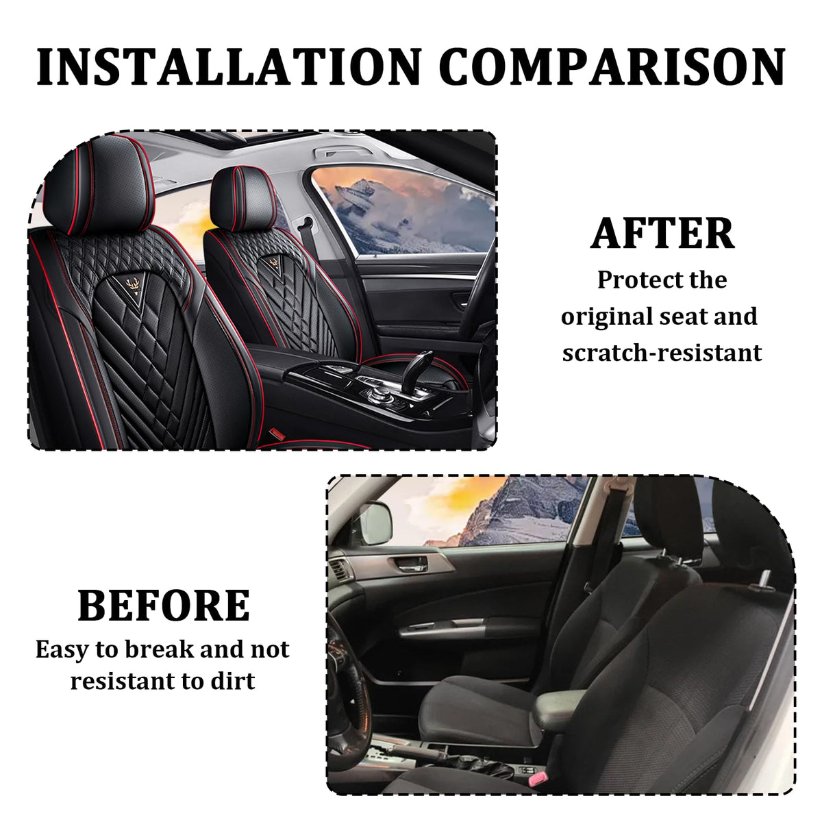 Waterproof Nappa Leather Full Set Car Seat Covers X7842