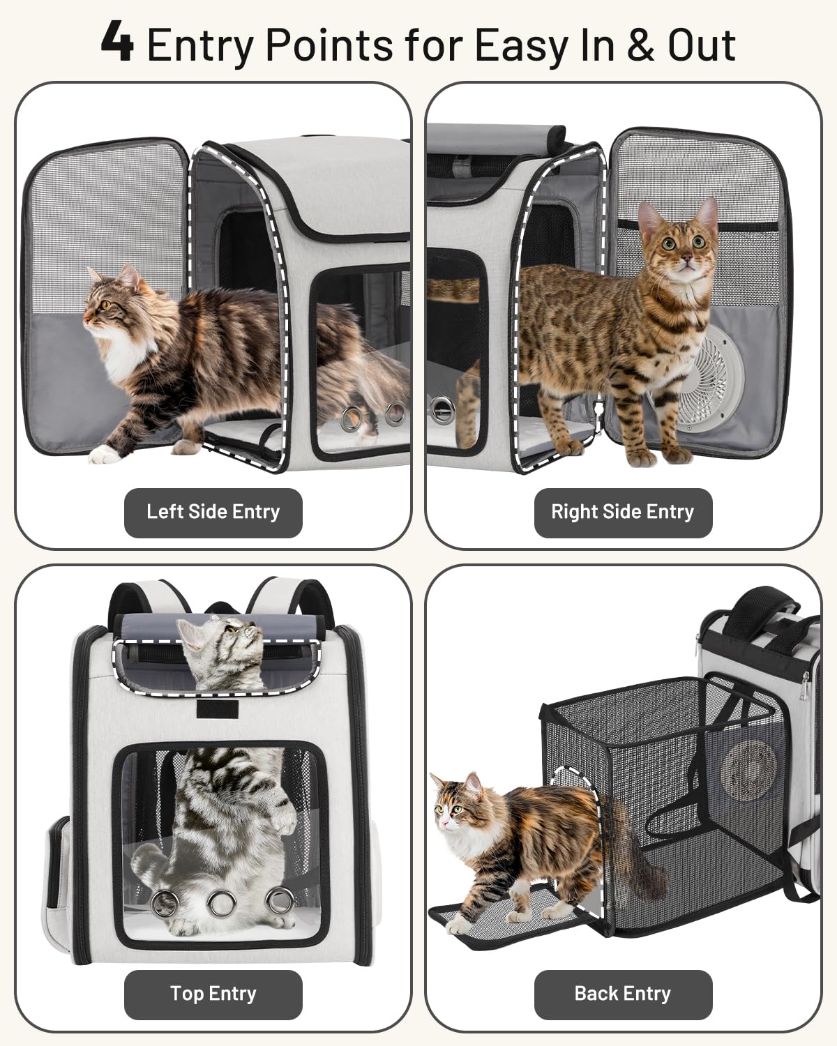 Cat Backpack Carrier with Cooling Fan & Heating Pad A512013