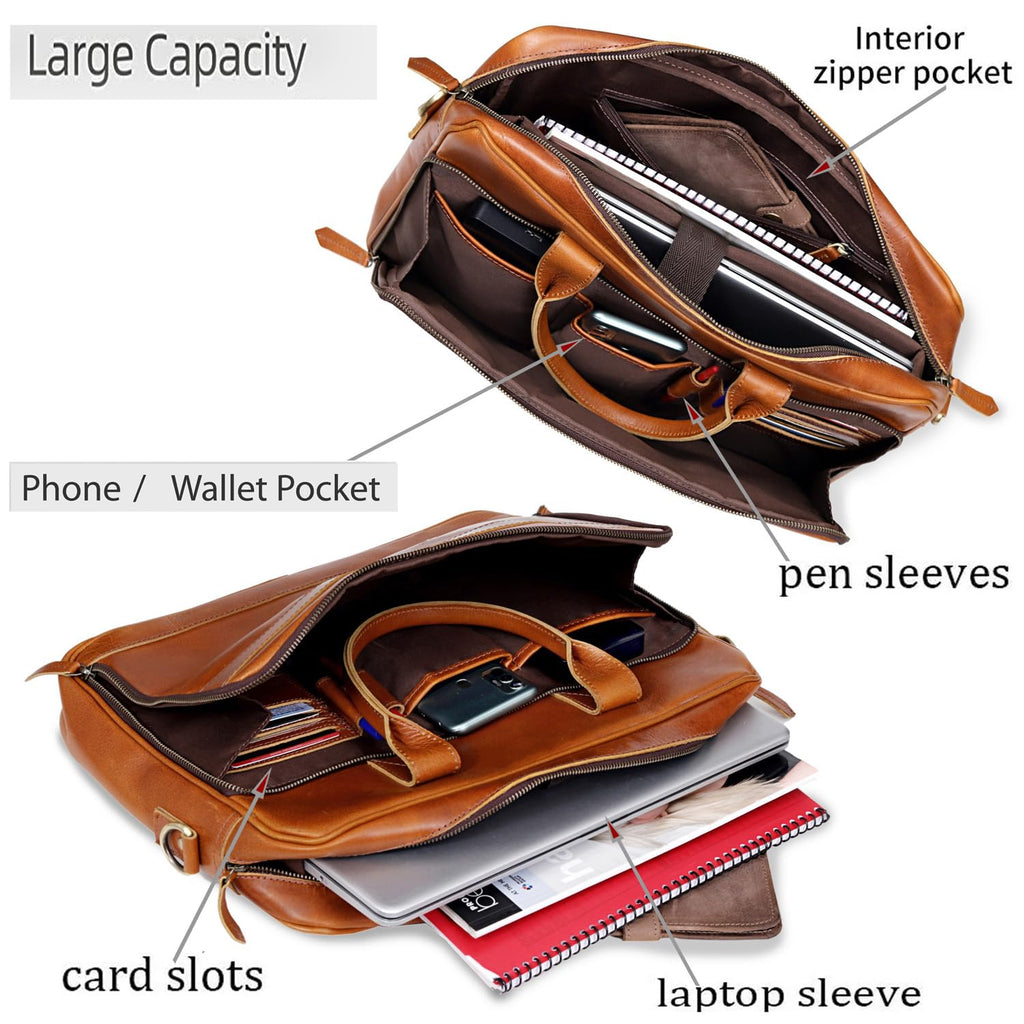 Leather Briefcase Bag P733