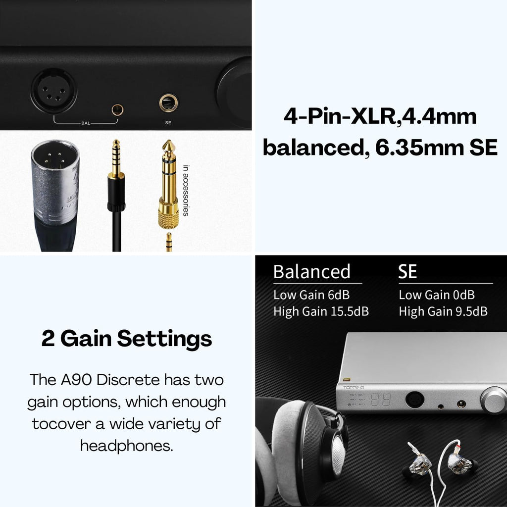 Balanced Headphone Amplifier Desktop Headphone Amp Preamp with Remote Control Black K72079