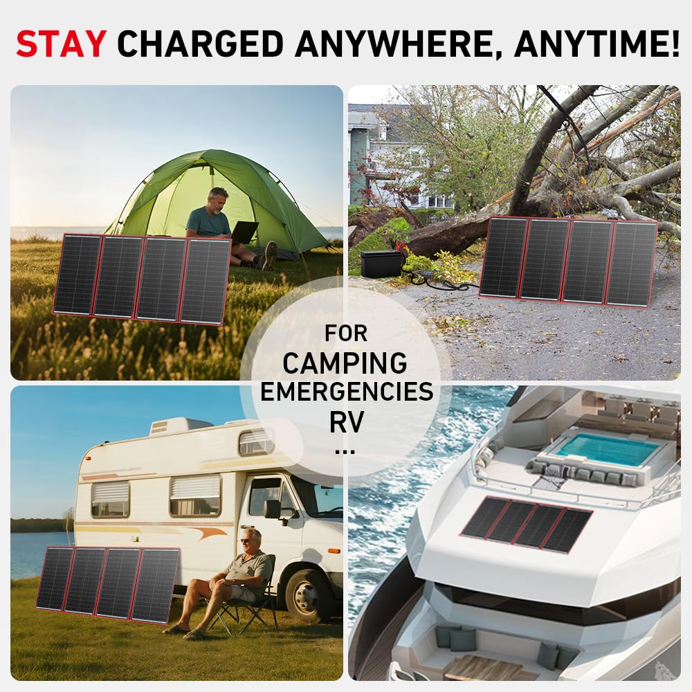 300W Foldable Solar Panel Kit with PWM Controller and USB Ports L849