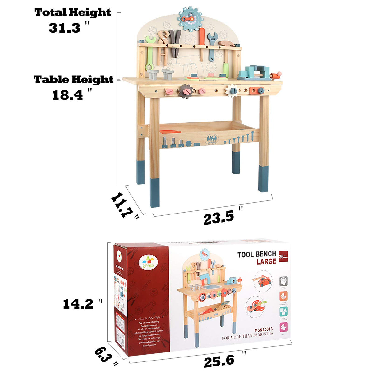 Wooden Kids Tool Bench with Tools Set N2581