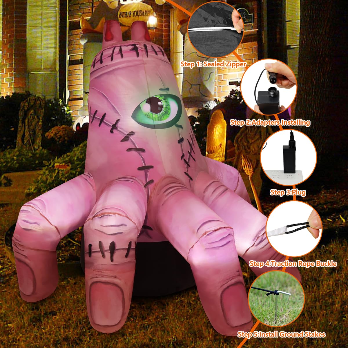 6 FT Halloween Inflatables with Built-in LEDs M339
