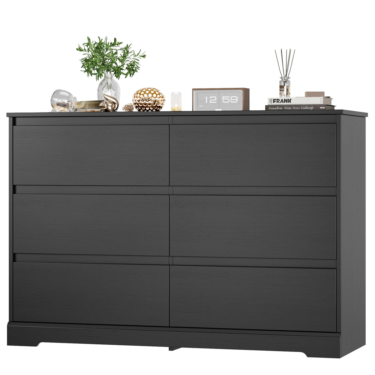 Black 6 Drawer Double Dresser G50032