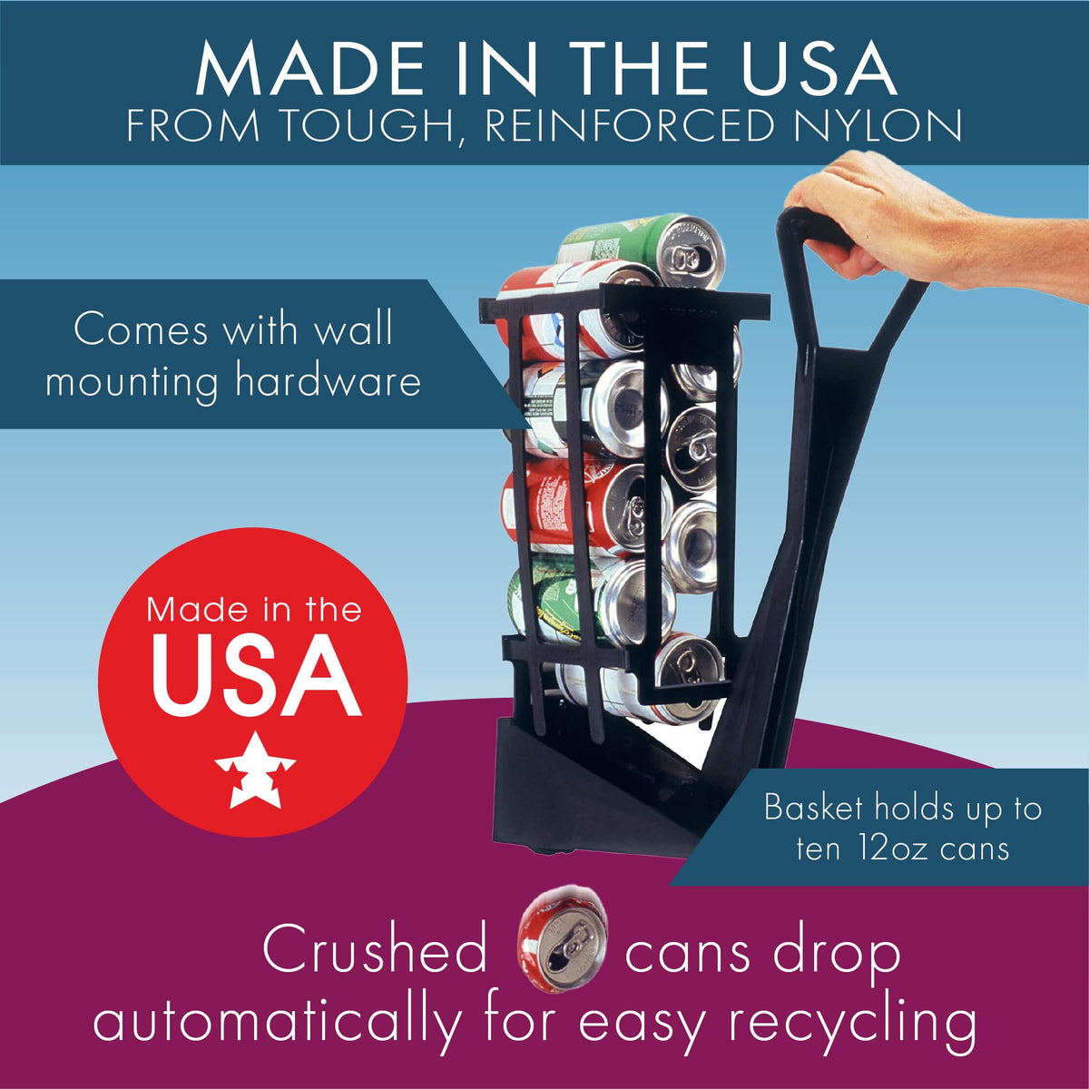 Wall Mounted 12oz Can Crusher A479