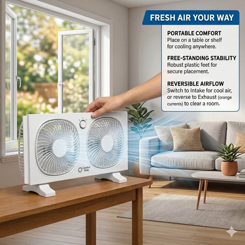 Twin Window Fan with 2 Speeds T842