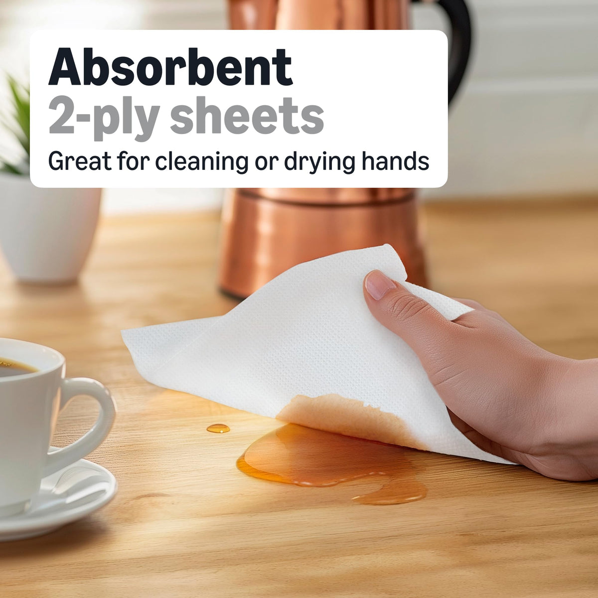 2-Ply White Paper Towels, 6 Rolls O36441