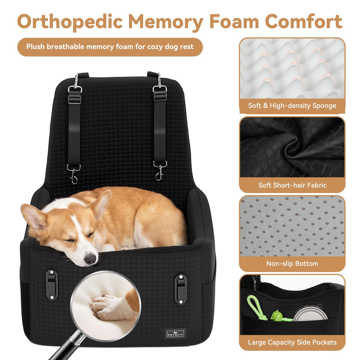 Dog Car Seat with Elevated Cushion Q141137