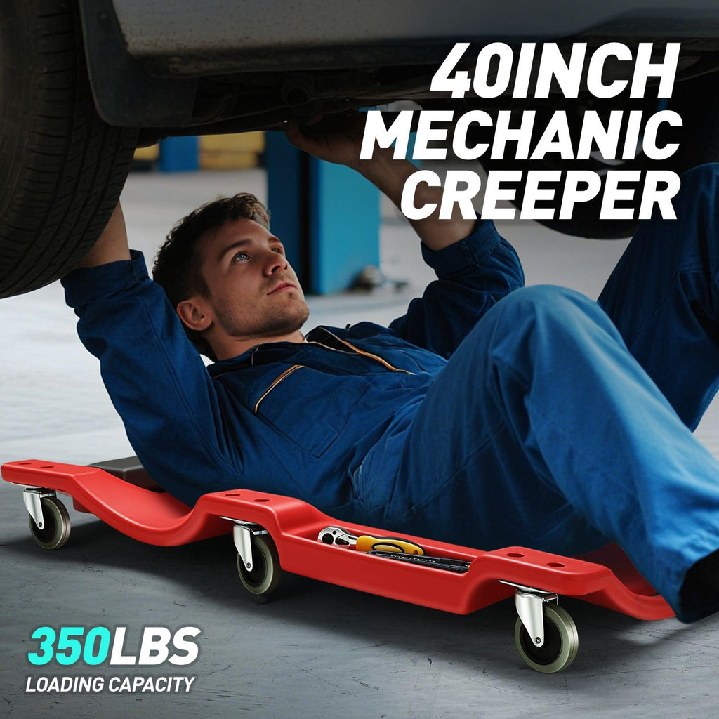 40 Inch Low Profile Rolling Creeper with Padded Headrest J694