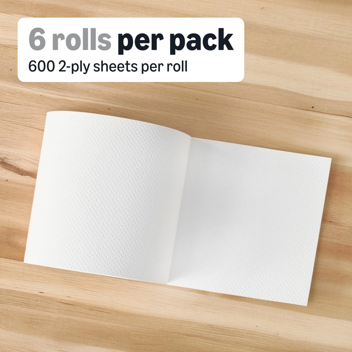 2-Ply White Paper Towels, 6 Rolls O36441