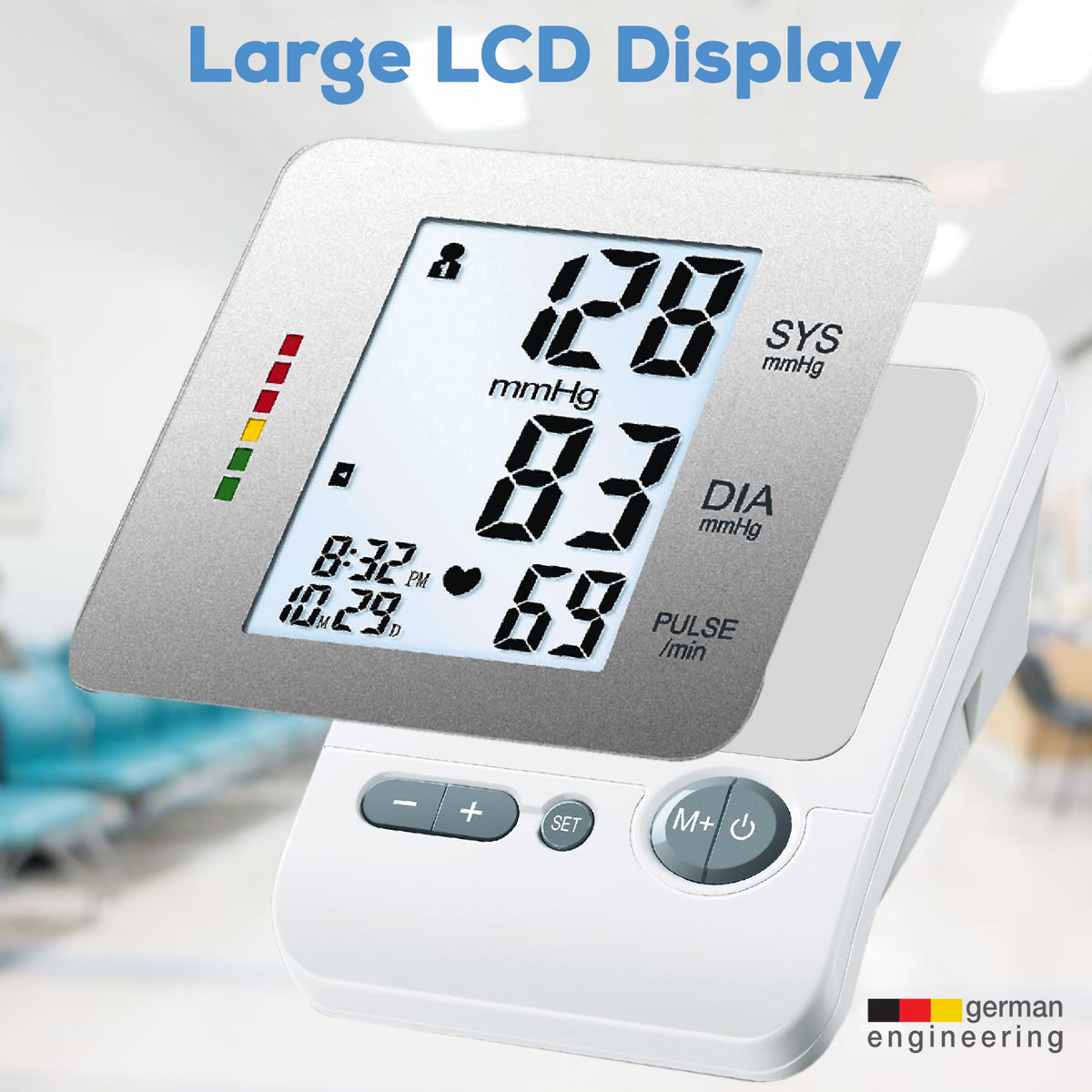 Upper Arm Blood Pressure Monitor with Large Cuff O798
