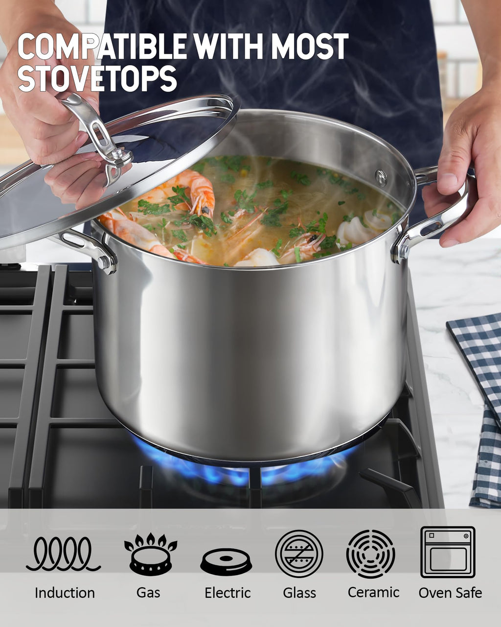 8 Quart Stainless Steel Stock Pot W8500