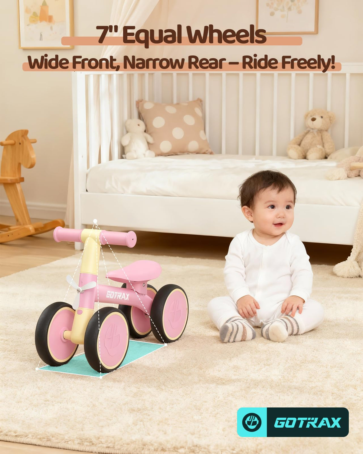 Baby Balance Bike 7" Silent Wheels Y65647