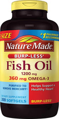 Fish Oil Omega 3 Supplement 1200 mg 200 Softgels T9864