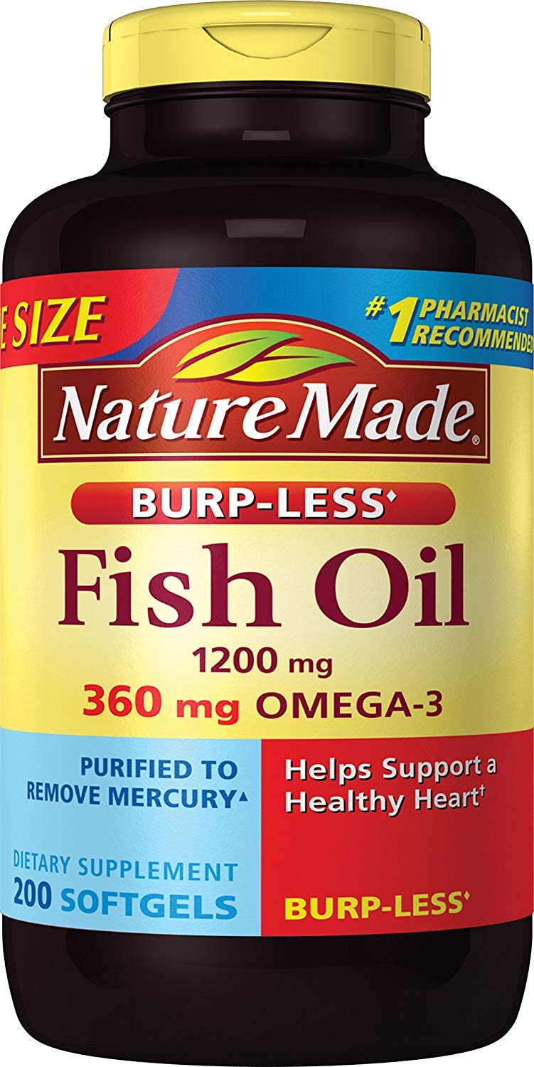 Fish Oil Omega 3 Supplement 1200 mg 200 Softgels T9864