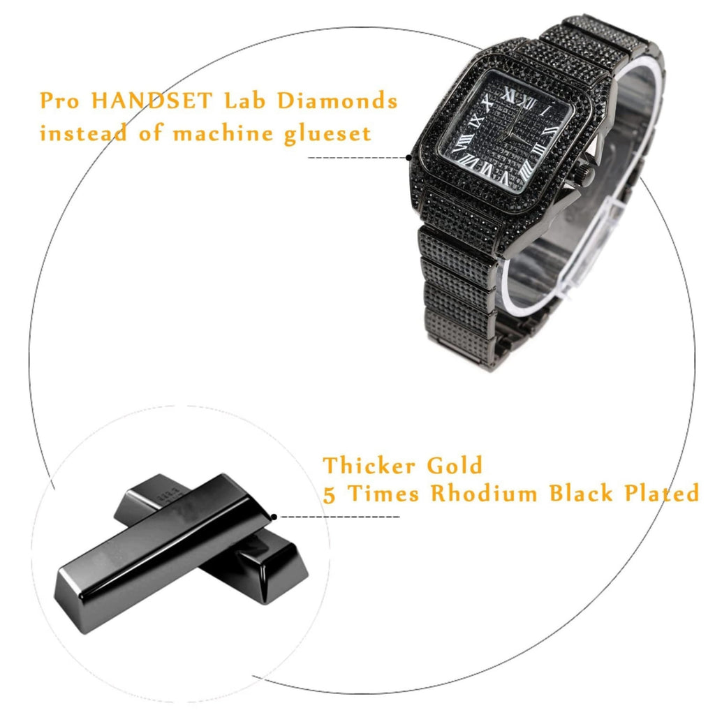 Men's Watch with Cuban Link Chain T4409