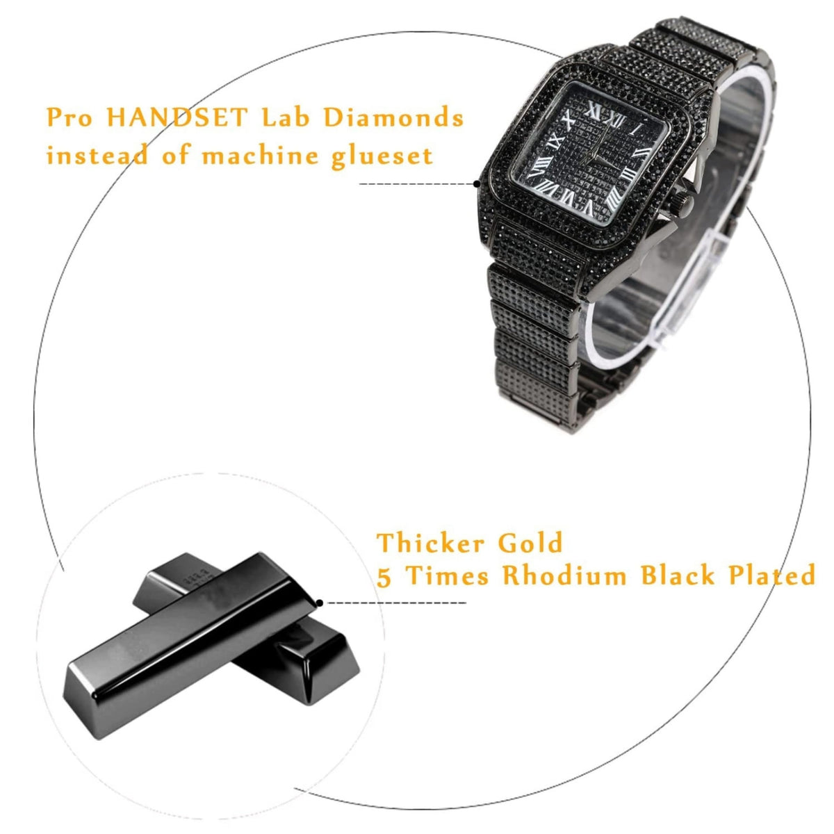 Men's Watch with Cuban Link Chain T4409
